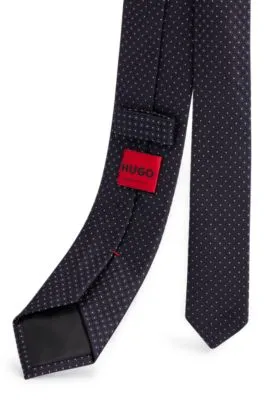 Corbata de jacquard de seda con estampado geométrico