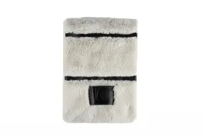 Cuello Crudo Pelo Tiras Efecto Piel Negro