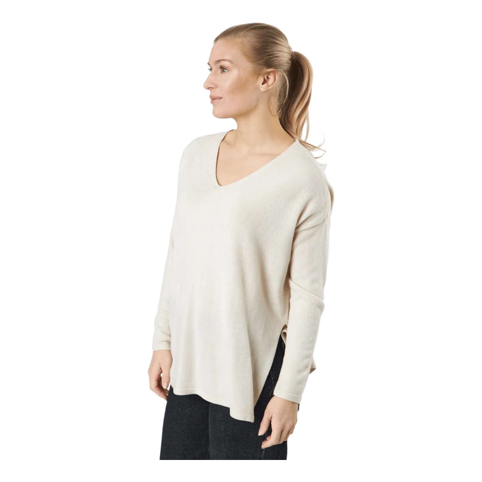 Only Onlamalia L/s V-neck Pullover  Pumice Stone
