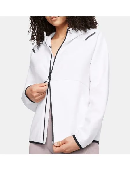 UNDER ARMOUR Sudadera Unstoppable Fleece Full-Zip Mujer White/Black